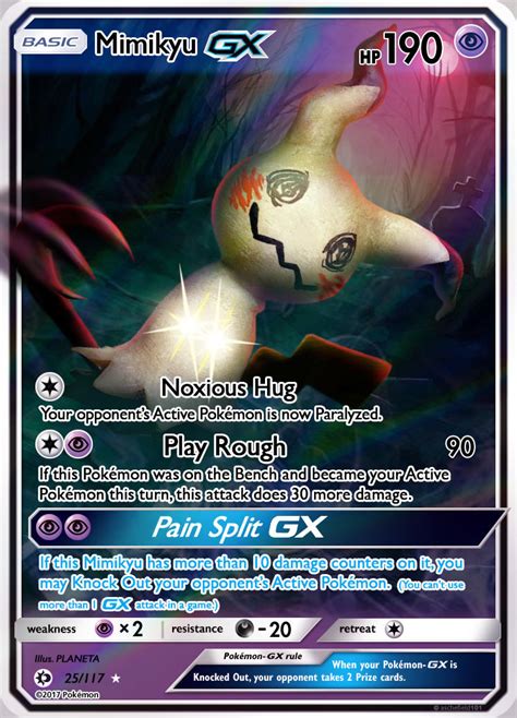 Not as exciting as the first, but eh. Mimikyu GX Card by Mr-Savath-Bunny on DeviantArt