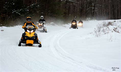 Snowmobilers Having A Blast Riding On The Many Trails In Clearfield