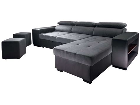 De très grande qualité, cette pièce unique vous. Canapé D'angle Convertible 4 Places EDGAR Coloris Gris ...