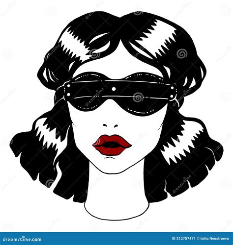 Attractive Elegant Vintage Bdsm Girl In Blindfold Stock Illustration Illustration Of Fetish