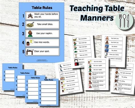 Table Rules Chart Table Manners Chart Table Rules Printable Table
