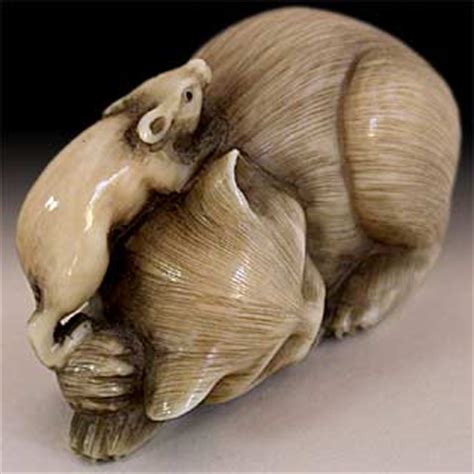 Pretty cats netsuke animal art cats kitty cat character carving cat art japanese. Antique Ivory Figurine Netsuke of Cat and Mouse