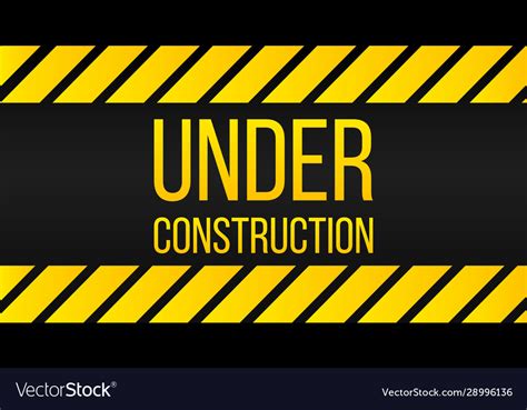 Caution Under Construction Sign Danger Label Vector Image