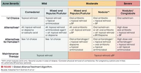 Pharmacologic Treatment Options In Mild Moderate And Severe Acne