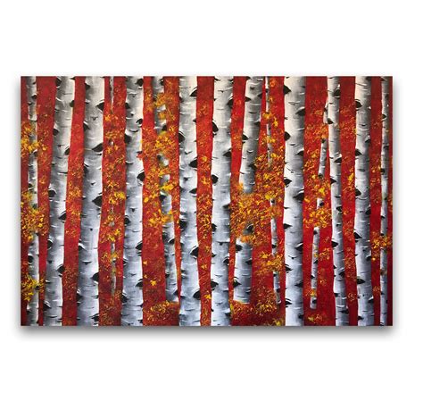 Aspen Tree Wall Art On Canvas Large Abstract Painting Living Room