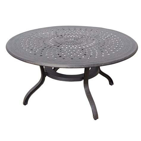 San marcos 7 piece bar height patio set with fire pit 71 inch round table for 6 person zenpatio. Shop Cast Aluminum 60'' Round Patio Dining Table - Free ...