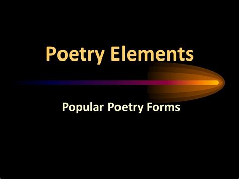 Ppt Poetry Elements Powerpoint Presentation Free To Download Id