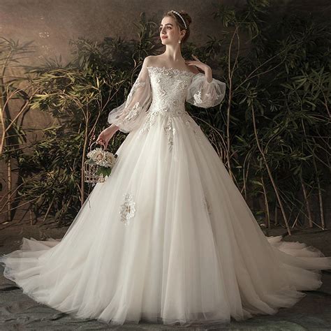 Elegant Ivory See Through Wedding Dresses 2019 Princess Off The