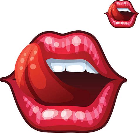 Sensuality Human Lips Human Tongue Licking Clip Art Vector Images