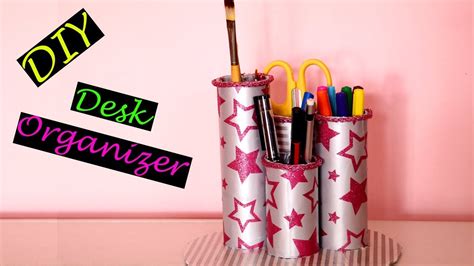 Diy Desk Organizer Toilet Roll Pencil Stand Back To