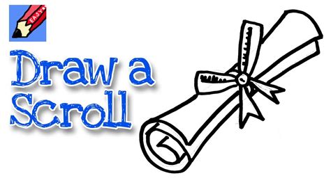 How To Draw A Graduation Scroll Real Easy For Kids And Beginners
