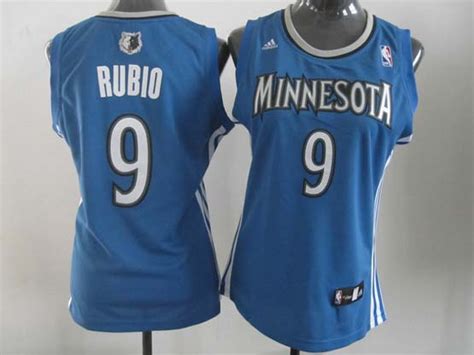 Ecseller Official Women Nba Minnesota Timberwolves 9 Rubio Blue Jersey