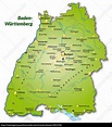 map of baden-wuerttemberg as overview map in green - Stock image ...