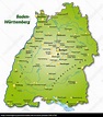 map of baden-wuerttemberg as overview map in green - Stock image ...