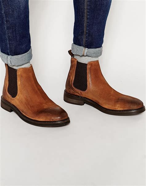 Check spelling or type a new query. Lyst - Asos Chelsea Boots In Tan Suede With Chunky Sole in ...