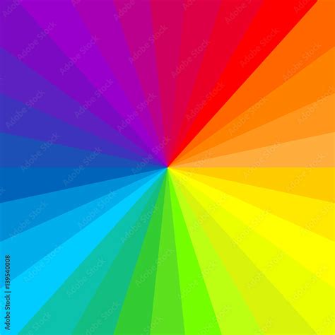 Abstract Rainbow Radial Background Bright Colorful Bursts Vector