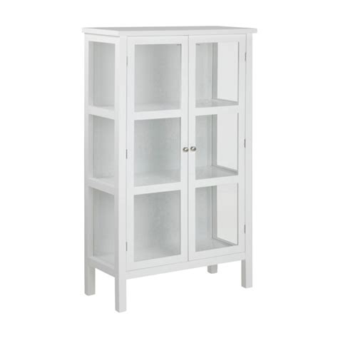 Elkhart Small Wooden 2 Glass Doors Display Cabinet In White £25995