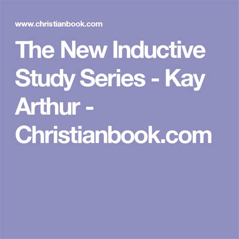 The New Inductive Study Series Kay Arthur Bible