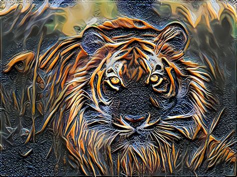 Psychedelic Tiger With Effect Painting Digital Art By Nhan Pt Pixels