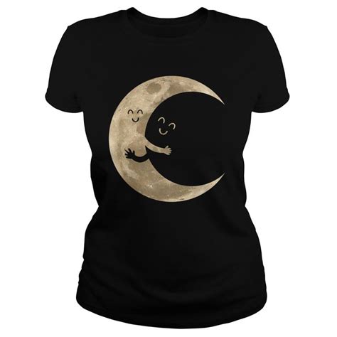 Moon T Shirt Black And White Love Moon Premium Ladies Fitted Tee