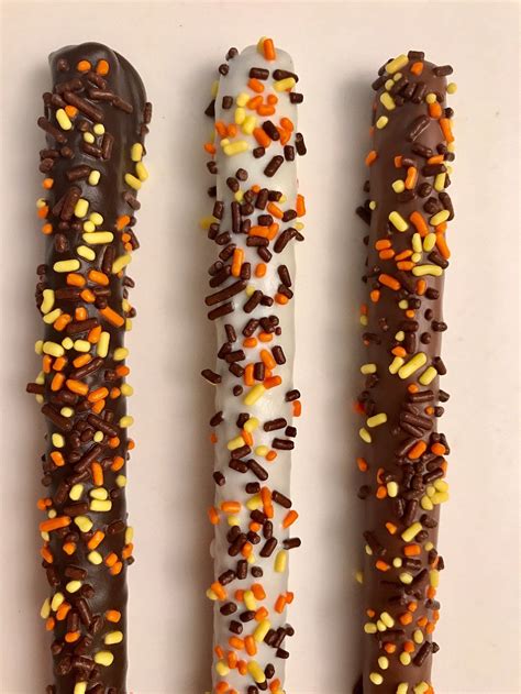 Fall Pretzel Rods With Sprinkles 3 Pack Fall Treats Fall Treats Pretzel Rods Sprinkles