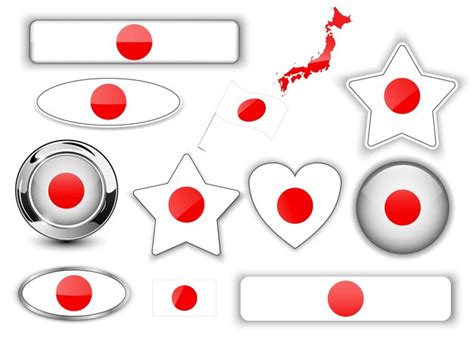 Premium Vector Japan Japan Flag Buttons Great Collection High Quality