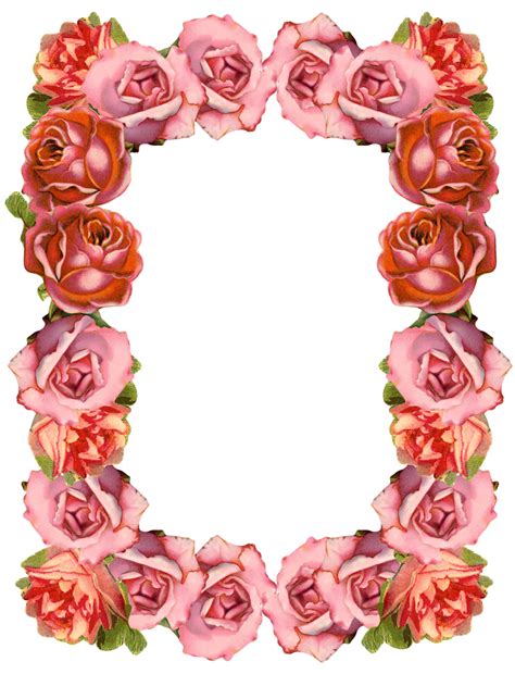 Meinlilapark Diy Printables And Downloads Rose Frame Floral Border