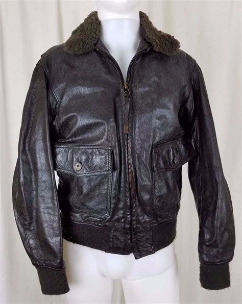 Mens Vintage Leather Banana Republic Jacket Motorcycle A 2 Mouton Fur Bomber 38 Vintage Men