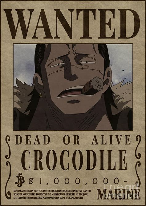 Crocodile One Piece Bounty Wanted Mr 0 Digital Art By Anime One Piece
