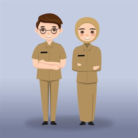 Premium Vector Illustration Cartoon Of Civil Servants In Indonesia