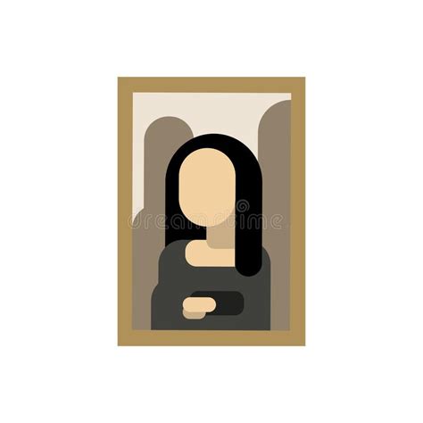 Cartoon Of The Mona Lisa With Her Smile Stock Vector