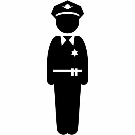 Stick Figure Character Stickman Policeman Police Officer Standing