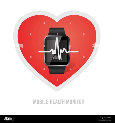 Mobile Gadget With Heart Pulse Symbol Sport Lifestyle Health Monitoring