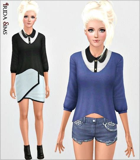 Sweater With A Shirt I S By Irida Sims 3 Downloads Cc Caboodle Sims 3