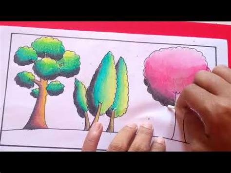 Tips dan cara mewarnai langit dengan gradasi crayon smotret video. Cara Menggambar Pohon dan Mewarnai dengan Oil Pastel ...