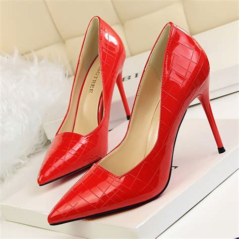Fashion Women Shoes High Heels Shoes Women Pumps Patent Leather Ladies Shoes Stiletto Women