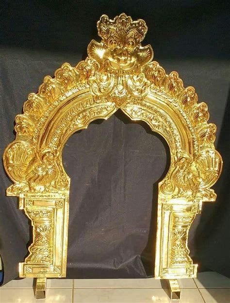 Gold Platted Brass Sheet Made Prabhavali Or Thiruvachi For Temple At