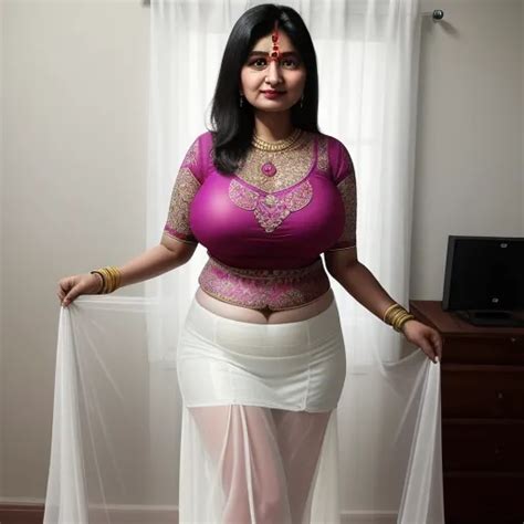 Image Conversion Indian Mom Showing Her Big Fat On Camera
