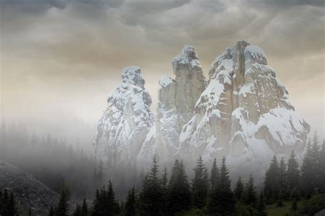 Kostenlose Foto Berg Schnee Natur Landschaft Panorama Nebel