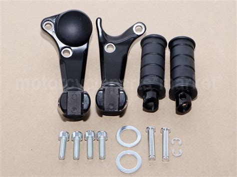 1 Pair Motorcycle Black Left And Right Rear Passenger Footpegs Foot Rest Peg Mount Bracket For