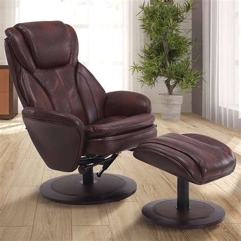 This swivel recliner chair has a swivel rocker structure. Modern Recliner Chair - Slaggard Leather Swivel Recliner