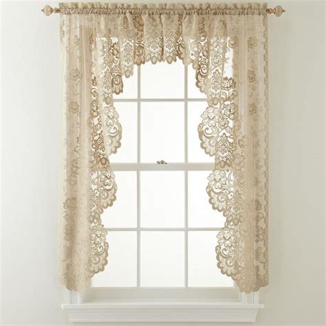 Hard to find nice lace curtain tiers, but these are. JCPenney Home™ Shari 2-Pack Lace Rod-Pocket Cascade ...