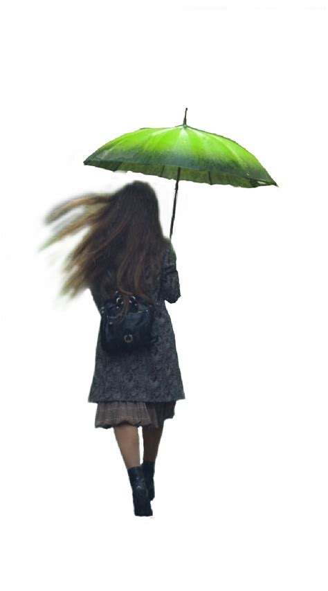 Greenumbrella Umbrella Girl Rain Sticker By Donnalafrance