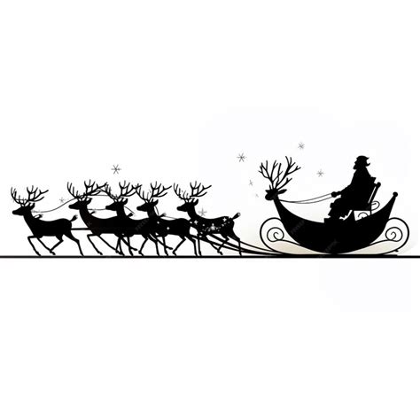 Premium Ai Image A Silhouette Of A Man Riding A Sleigh With Reindeers