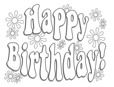 14 Happy Birthday Coloring Pages For Kids Print Color Craft