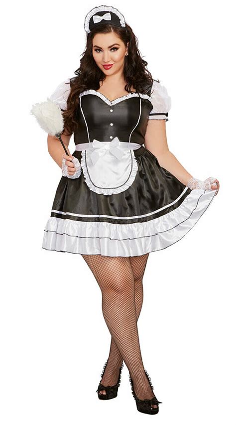 Dreamgirl Keep It Clean Adult Women S Costume Sexy French Maid Plus Size 1x 3x Ebay