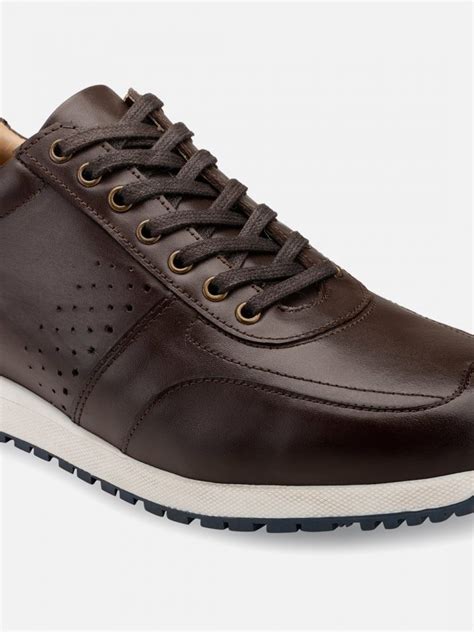 Buy Online Genuine Leather Brown Sneakers Hats Off Accessories