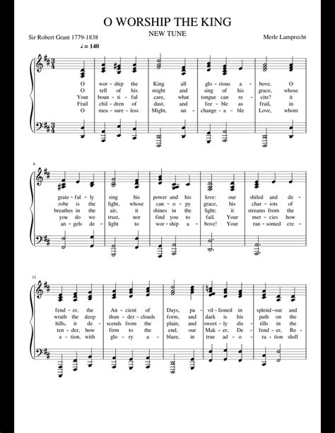 O Worship The King Sheet Music For Piano Download Free In Pdf Or Midi
