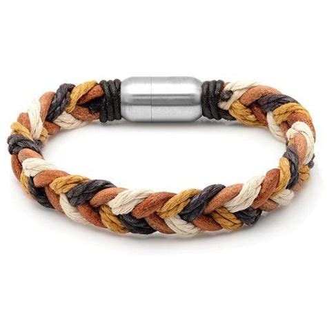 Mens Multi Colored 825 Inch Leather Braided Bracelet With Magnetic