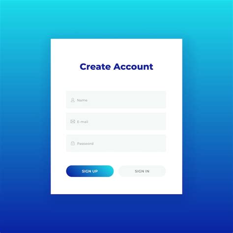 Premium Vector Create Account Login Form For Website Design Template